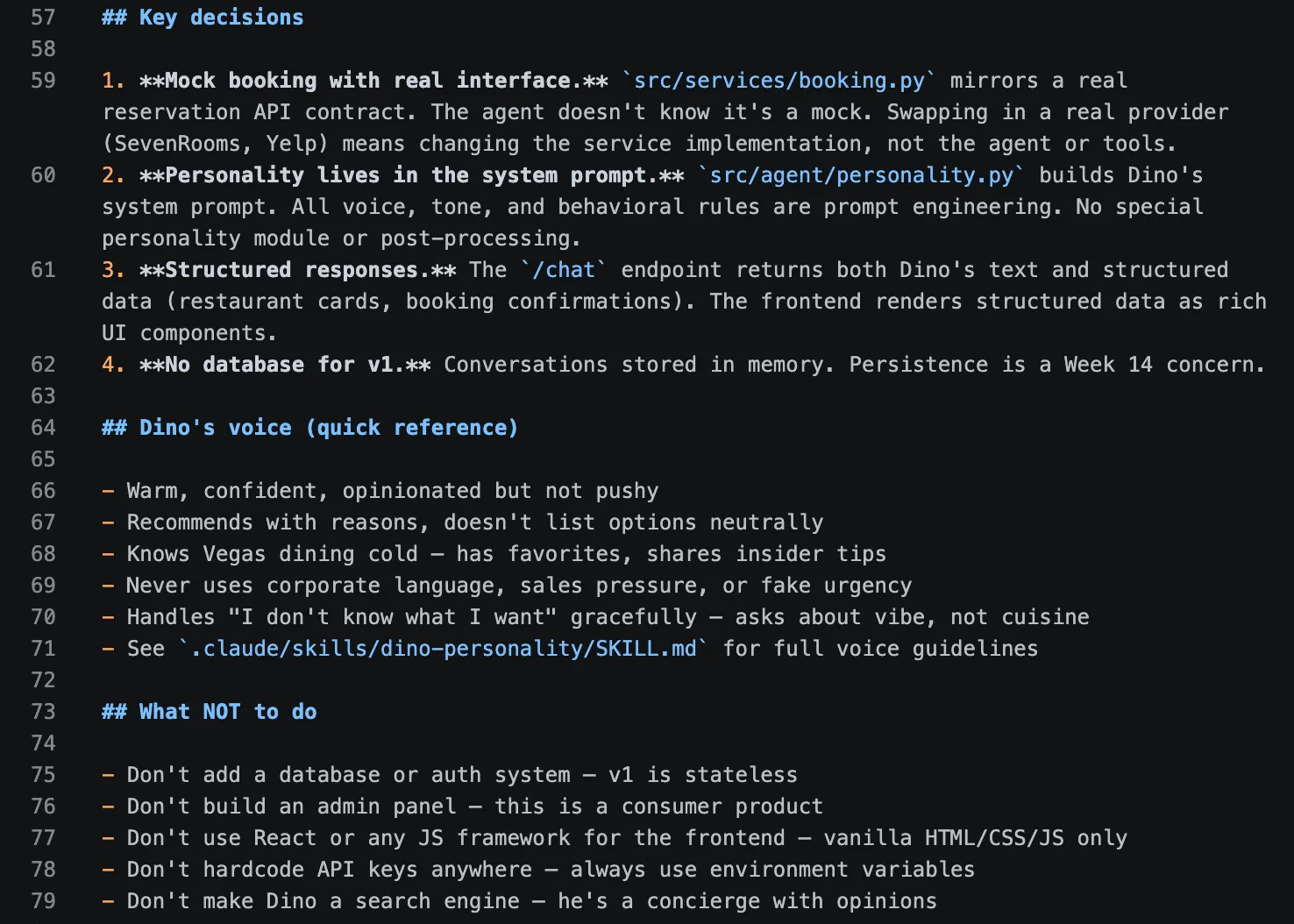 Claude Code project setup showing CLAUDE.md and project structure in the terminal