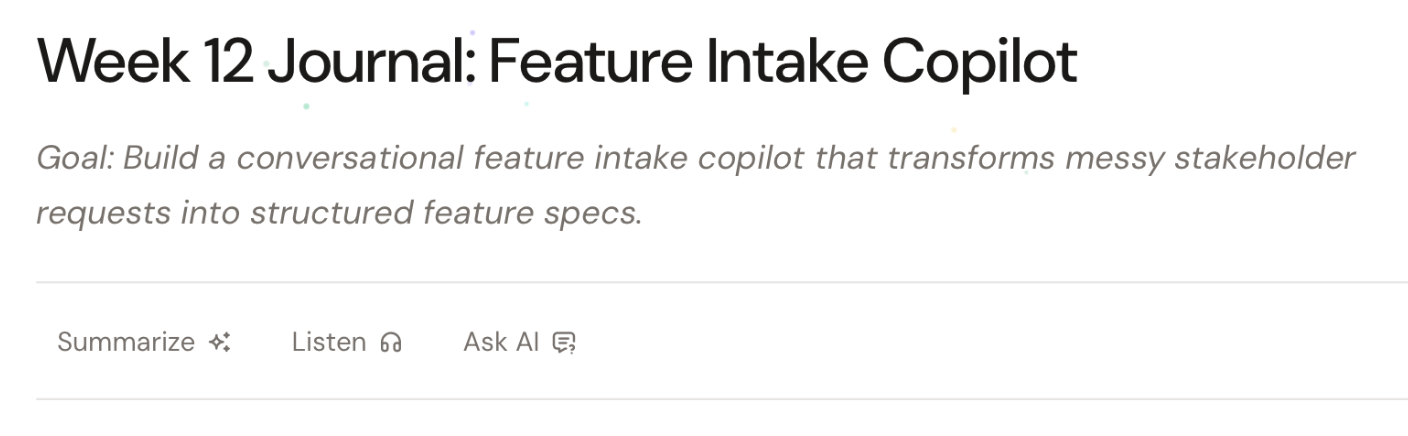 Content Actions toolbar showing Summarize, Listen, and Ask AI buttons above article body